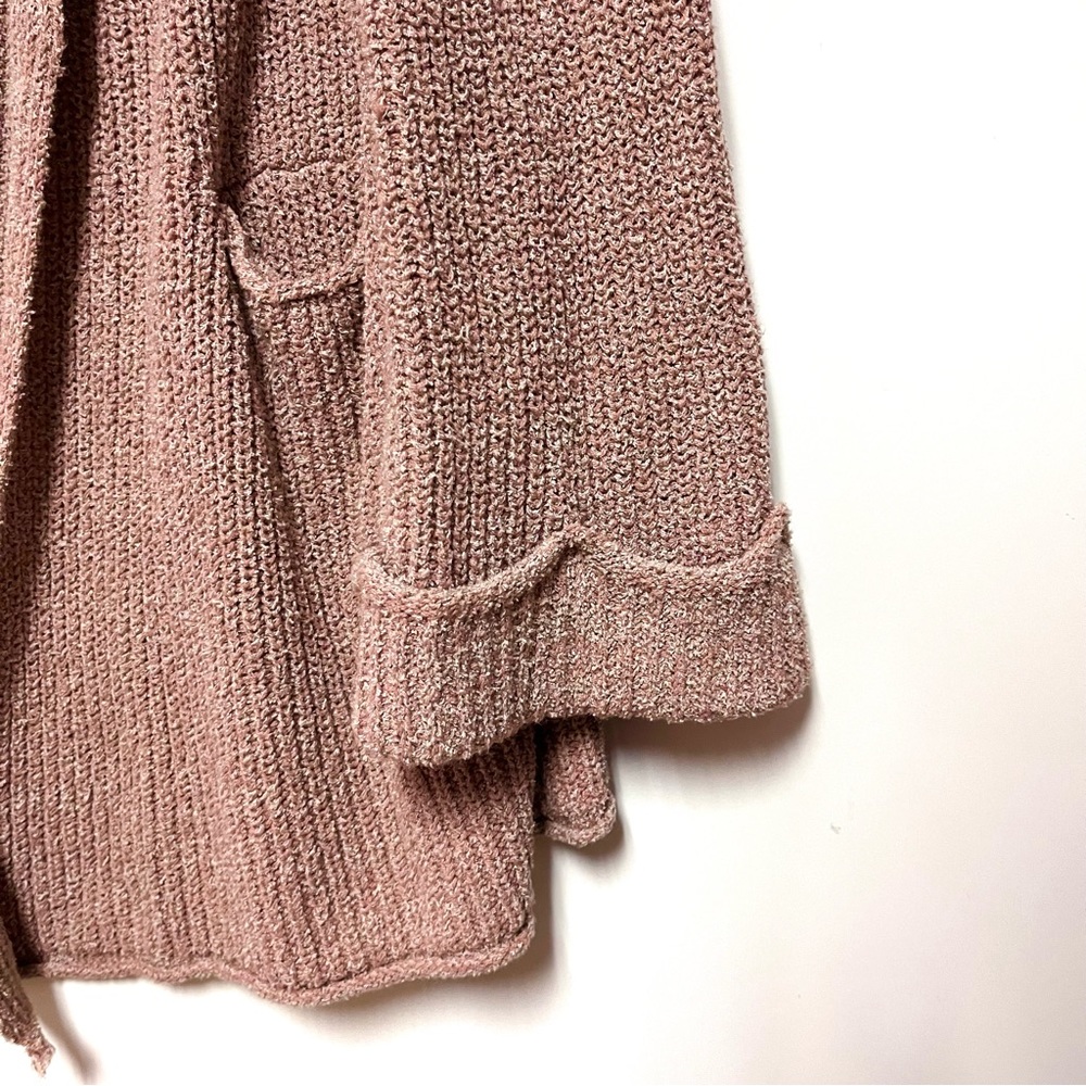 Free People Low Tide Cardigan Oversized Slouchy Cozy Knit Sweater Rose Pink Boho - Picture 8 of 16